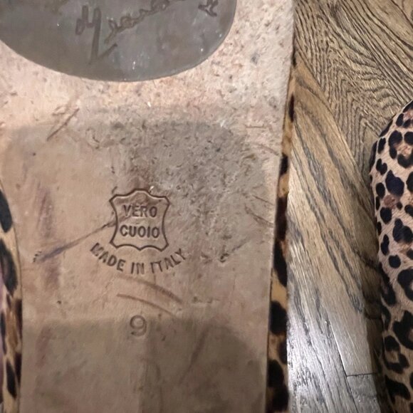 MARCHEZ VOUS Tan Leopard Pascale Calf-Hair Flat Size 9 - Picture 4 of 6